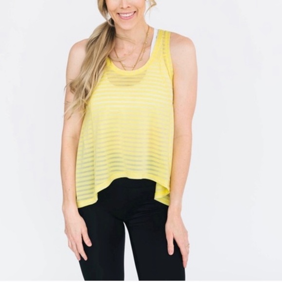 Zyia Active Yellow Lemon Nimbus Split Back Workout Tank Top Racerback Shirt New - Picture 15 of 15